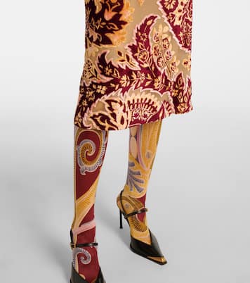 x Etro Satin de Luxe paisley tights | Wolford