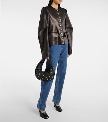 Borsa Olivia Medium in pelle con borchie | Khaite