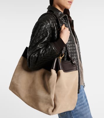 Borsa a spalla Parachute Knot Maxi in suede | Bottega Veneta