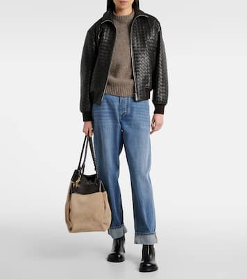 Borsa a spalla Parachute Knot Maxi in suede | Bottega Veneta