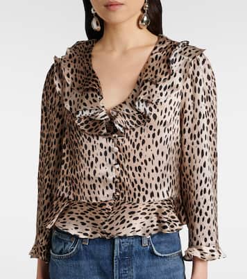 Blusa Atlas in seta con stampa | Rixo