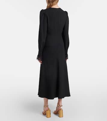 Vestido midi Envers de satén con encaje | Alessandra Rich
