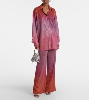 Pantaloni a gamba larga Lumière in lamé | Oséree
