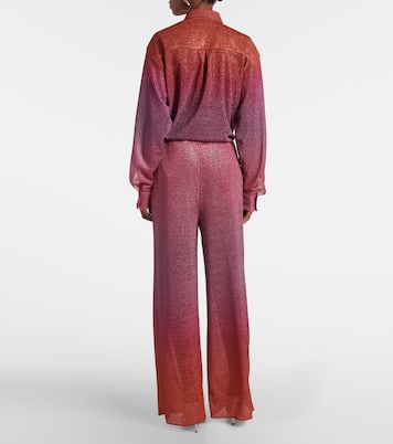 Pantaloni a gamba larga Lumière in lamé | Oséree