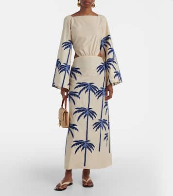 Abito midi Journey in lino con cut-out | Johanna Ortiz