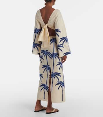Abito midi Journey in lino con cut-out | Johanna Ortiz