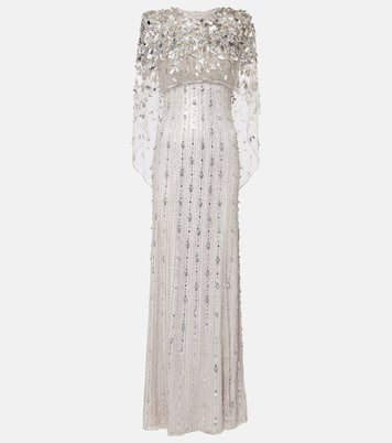 Abito lungo Nettie in tulle con applicazioni | Jenny Packham