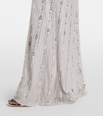 Abito lungo Nettie in tulle con applicazioni | Jenny Packham