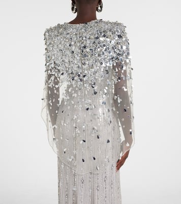Abito lungo Nettie in tulle con applicazioni | Jenny Packham