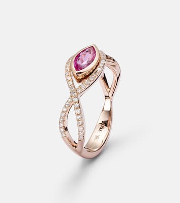 Bague en or rose 18 ct, saphirs et diamants | Shay Jewelry