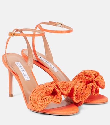 Noches Tropicales 85 raffia sandals | Aquazzura