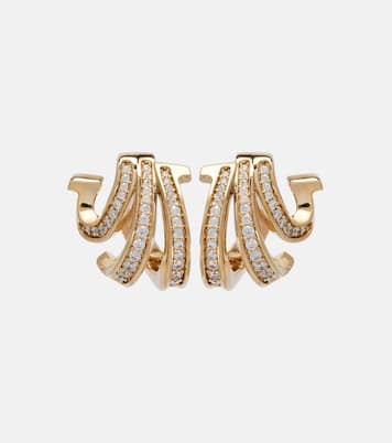 Embellished gold-plated hoop earrings | Ferragamo