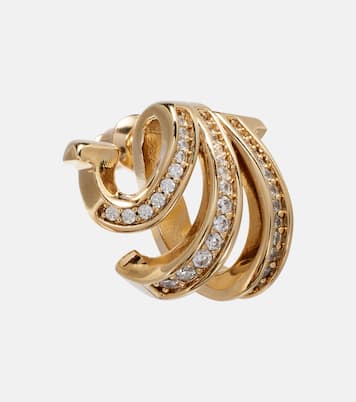 Embellished gold-plated hoop earrings | Ferragamo