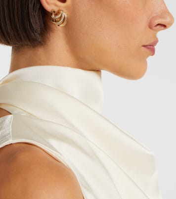 Embellished gold-plated hoop earrings | Ferragamo