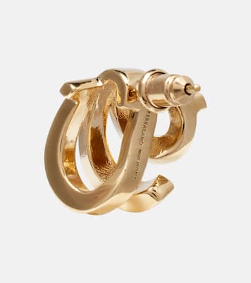Embellished gold-plated hoop earrings | Ferragamo