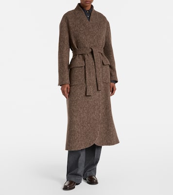 Belted wool and cashmere overcoat | Brunello Cucinelli