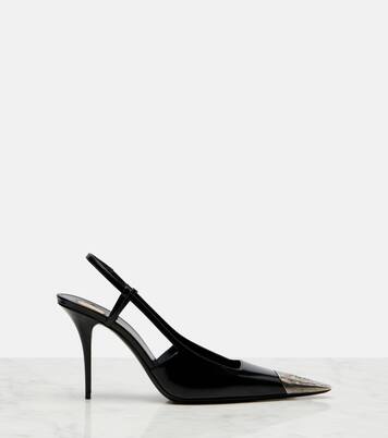 Jeanne 90皮革露跟高跟鞋 | Saint Laurent