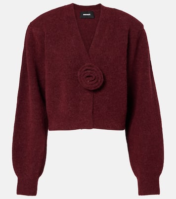 Floral-appliqué wool-blend cardigan  | Rotate