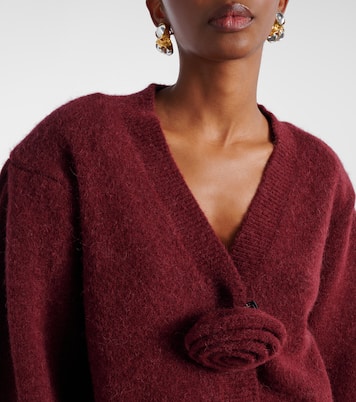 Floral-appliqué wool-blend cardigan  | Rotate