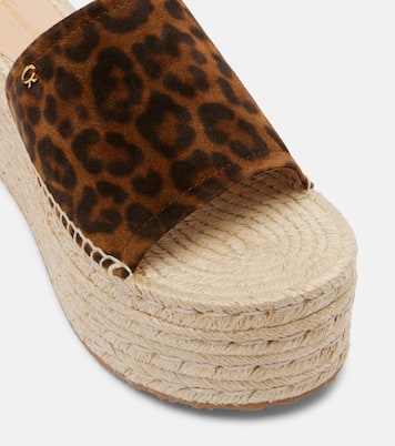 Bedruckte Espadrille-Pantoletten aus Veloursleder | Gianvito Rossi