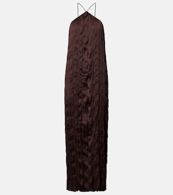 Akari plissé halterneck maxi dress | Staud
