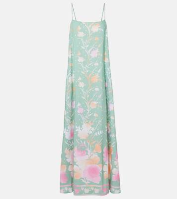 Floral cotton and linen maxi dress | Juliet Dunn