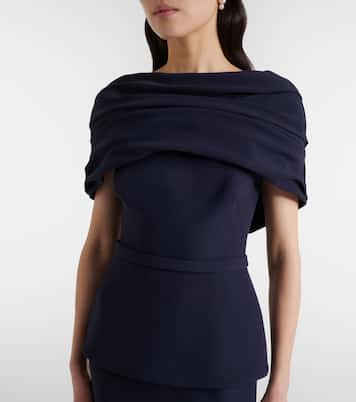 Loura off-shoulder crêpe gown | Safiyaa