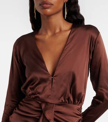 Ruffled satin minidress | Poupette St Barth