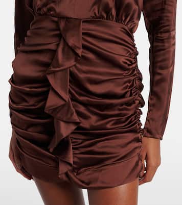 Ruffled satin minidress | Poupette St Barth