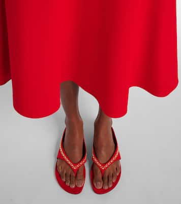 Sun-kissed embellished suede thong sandals | Herbert Levine