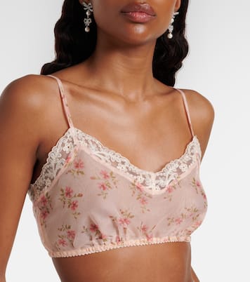Floral lace-trimmed bra top | Simone Rocha