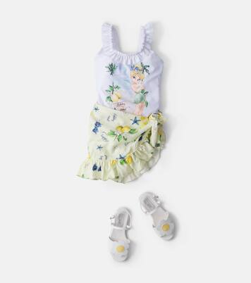 Printed cotton beach cover-up | Monnalisa