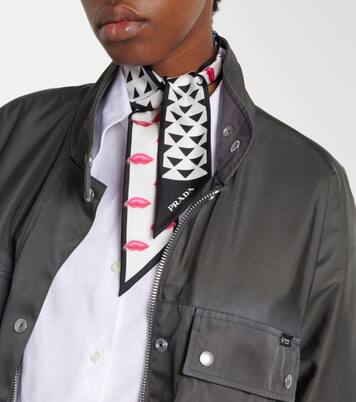 Printed silk twill scarf | Prada