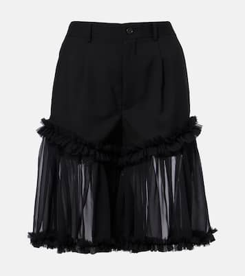 Shorts in tulle e lana | Noir Kei Ninomiya