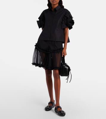 Shorts in tulle e lana | Noir Kei Ninomiya