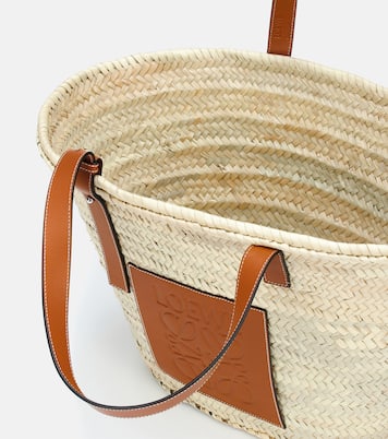 Shopper Large in foglie di palma e pelle | Loewe