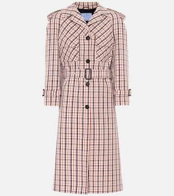 Checked virgin wool coat | Prada