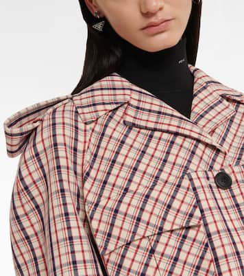 Checked virgin wool coat | Prada