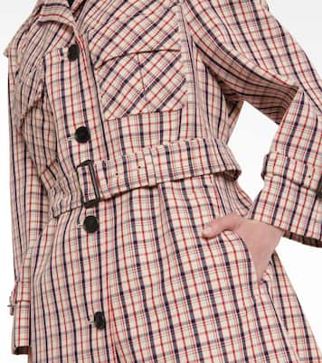 Checked virgin wool coat | Prada