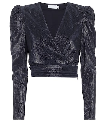 Metallic plissé crop top | Simkhai