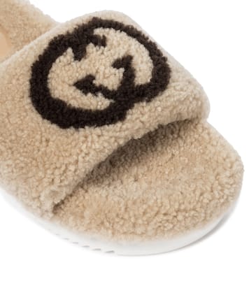 Interlocking G teddy slides | Gucci