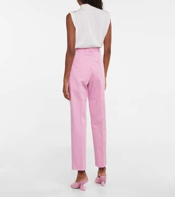 Pantalon slim à taille mi-haute en coton | Ferragamo