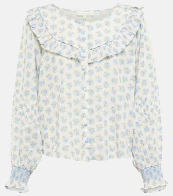 Goldie ruffled floral blouse | LoveShackFancy