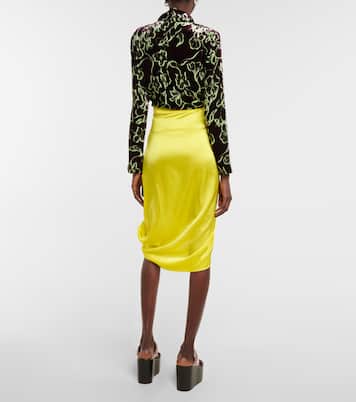 Jupe midi en soie mélangée | Dries Van Noten