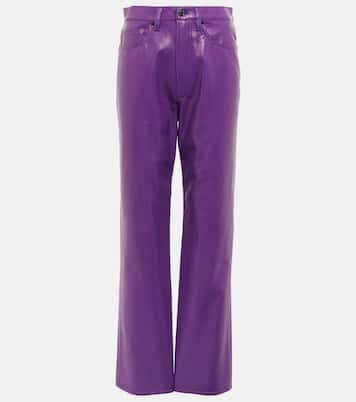 Pantalon 90s Pinch à taille haute en cuir synthétique | Agolde