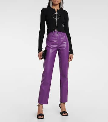 Pantalon 90s Pinch à taille haute en cuir synthétique | Agolde