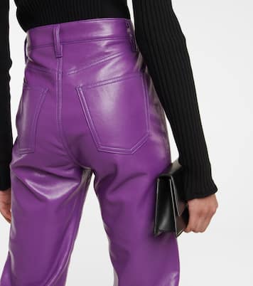 Pantalon 90s Pinch à taille haute en cuir synthétique | Agolde