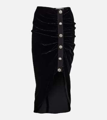 Vestido midi Ari de terciopelo adornado | Veronica Beard