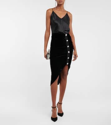 Vestido midi Ari de terciopelo adornado | Veronica Beard