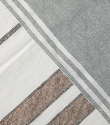 Telo mare in lino a righe | Brunello Cucinelli
